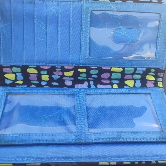 Vera Bradley Blue and Yellow Floral Wallet - Picture 5 of 7